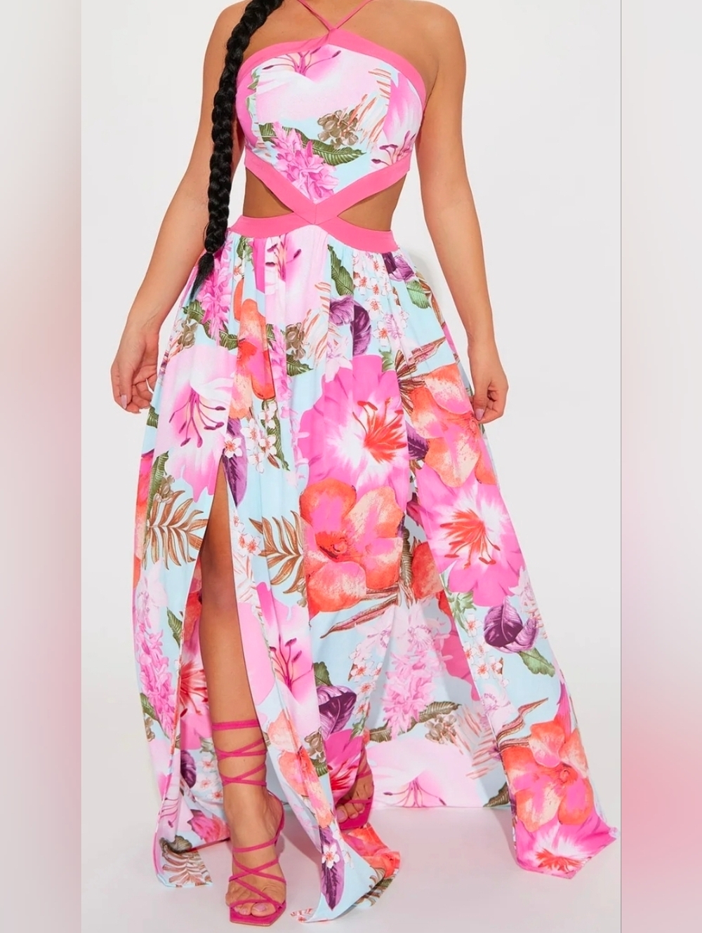 Catalina Maxi Dress - Pink/combo